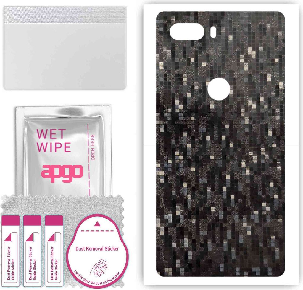 apgo Rückseite Schutzfolie, Skin, kompatibel mit ZTE nubia Z18, Hinten Displayschutzfolie aus Vinylfolie, kratzfest, einfache Montage - Carbon Bla...