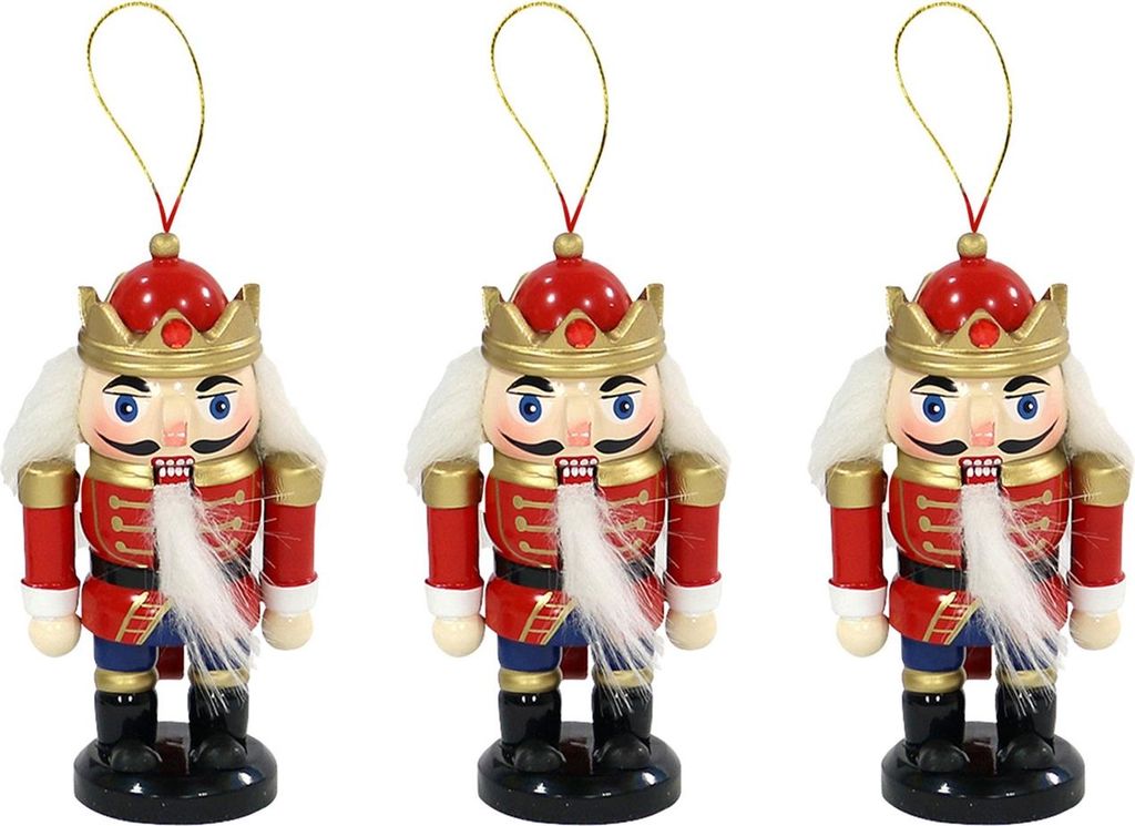 Holz Nussknacker 3er Set zum Anhängen SIGRO