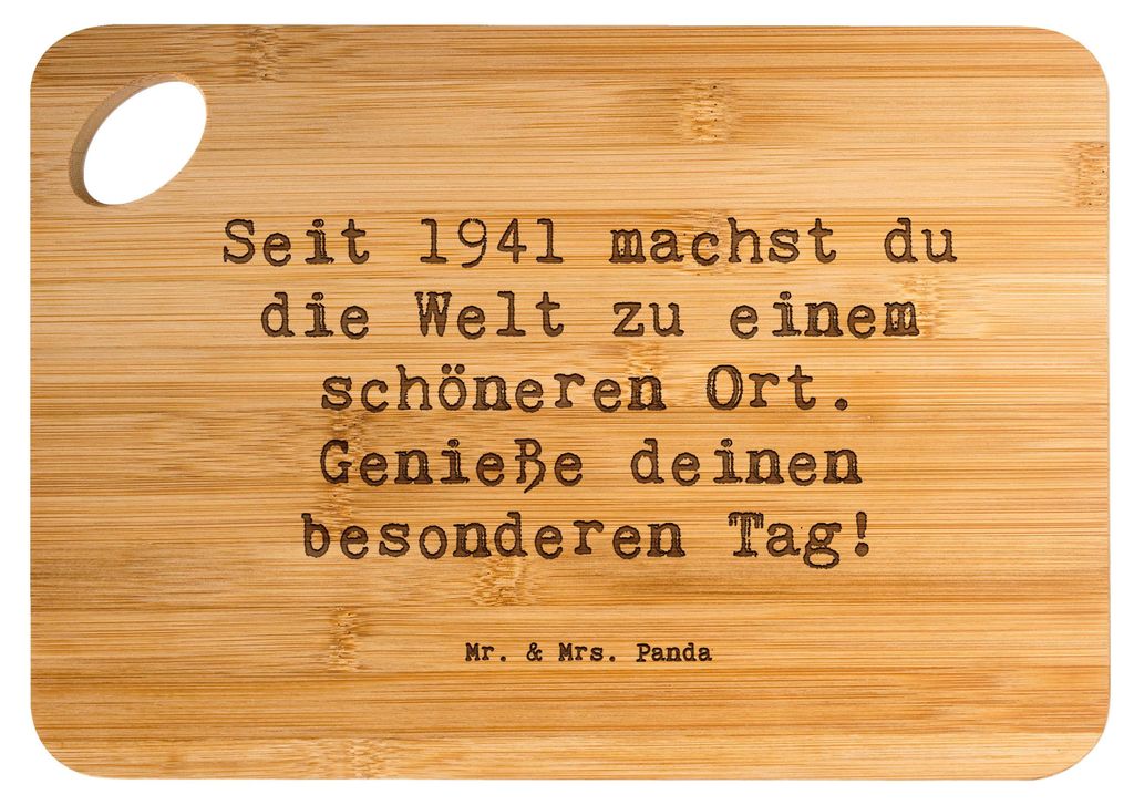 Mr. & Mrs. Panda Brett Spruch 1941 Geburtstag - Transparent - Geschenk, Welt schönerer Ort, Frühstücksbrettchen, Schneidebrett, Glückwunsch, K...