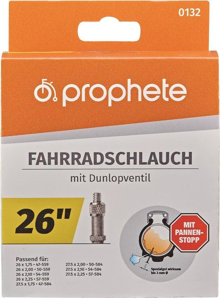 Prophete 132 Fahrradschlauch 26 x 1,75 - 26 x 2,125, Produktbild 