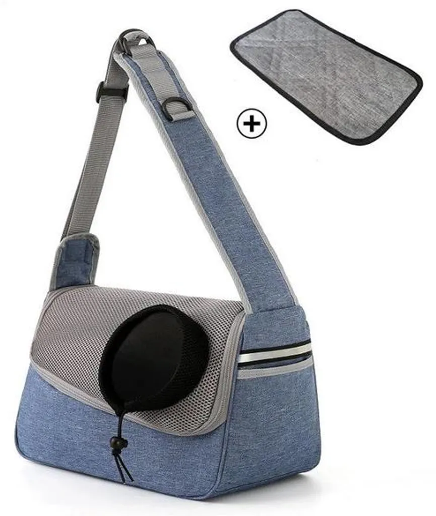 Sac de transport pour chat et petit chien bleu idéal camping plein air