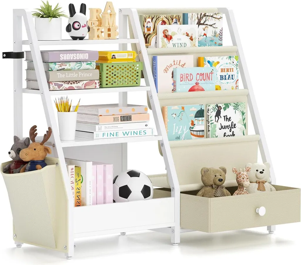 Étagère à livres enfants multicolore 8 bacs plastique Série Multi