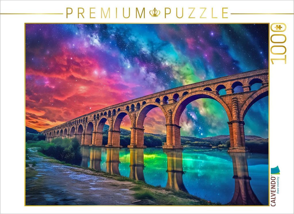 CALVENDO Puzzle Pont Du Gard Brücke, Frankreich | 1000 Teile Lege-Größe 64x48cm Foto-Puzzle für glückliche Stunden