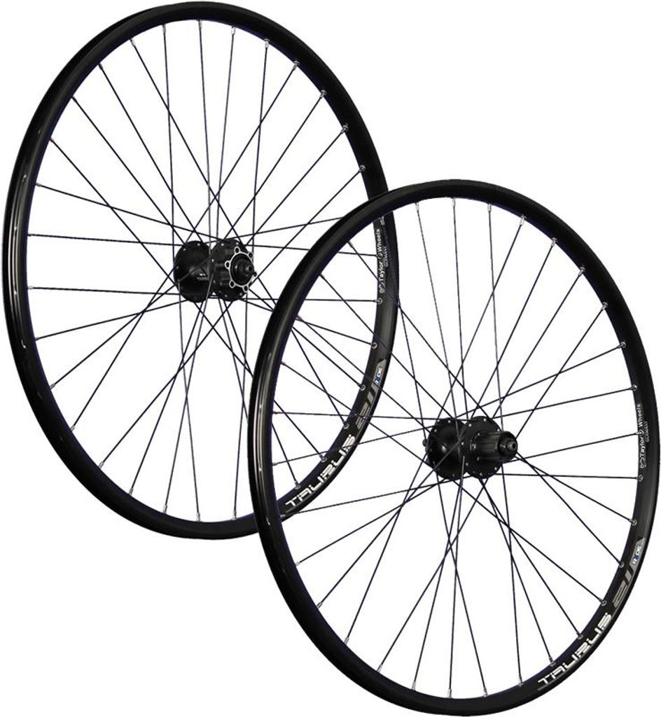 27,5 Zoll Laufradsatz Taurus Hohlkammer Shimano Cues QB400 6 Loch Disc schwarz
