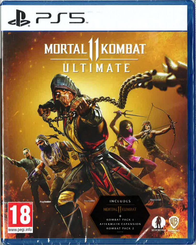 The image shows the front cover of the Mortal Kombat 11 Ultimate game for PlayStation 5.