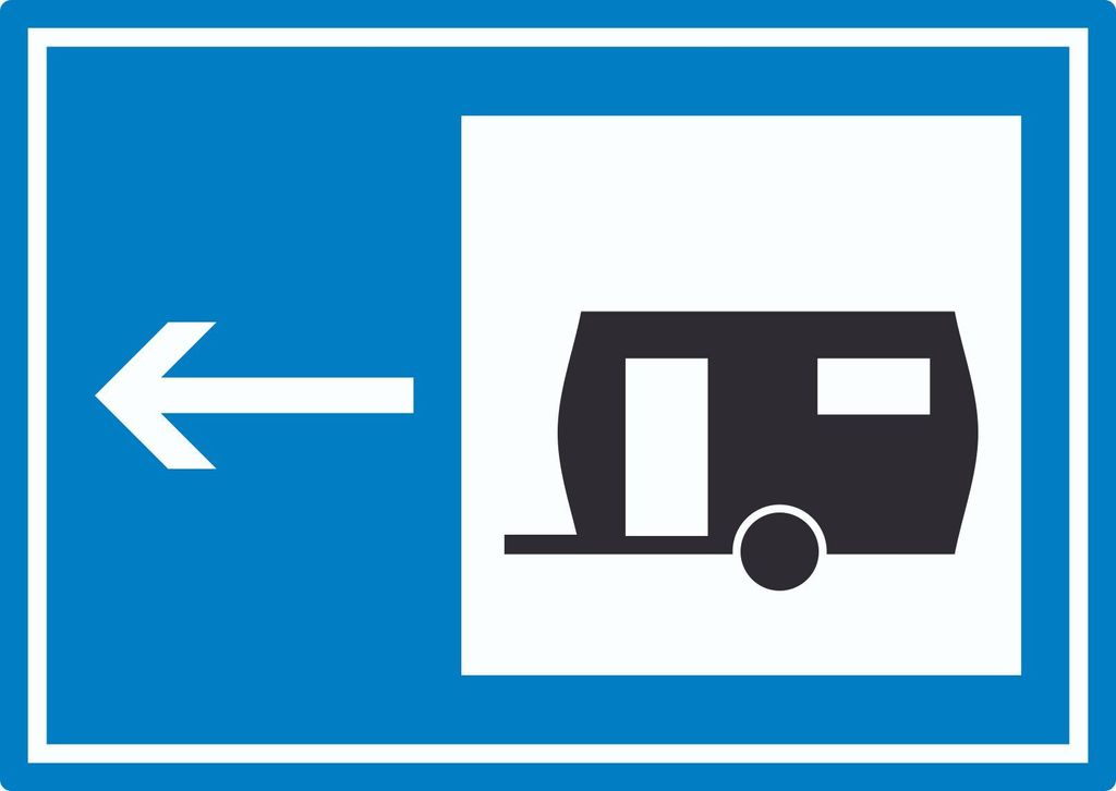 Wohnwagen links Symbol Aufkleber A1 (594x841mm)