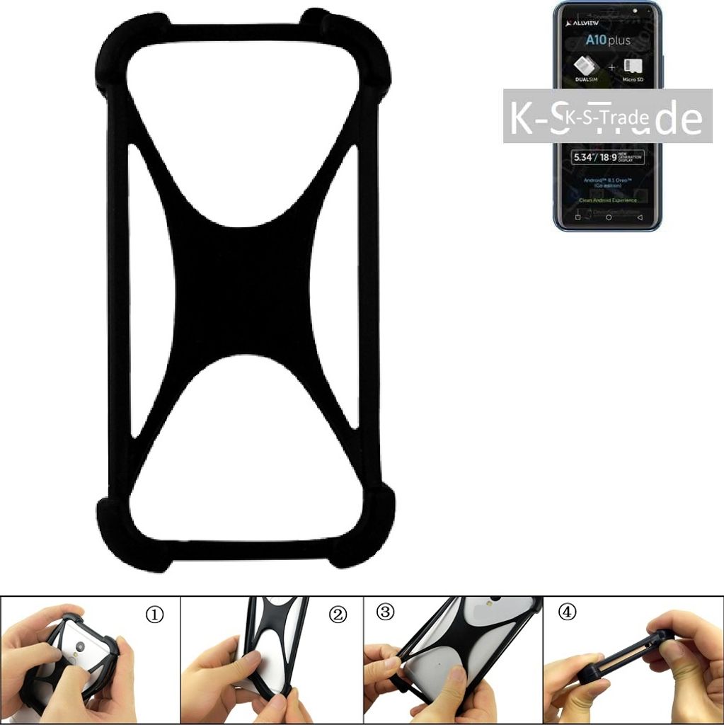 K-S-Trade Handy-Hülle Schutz-Hülle kompatibel mit Blackberry Key 2 LE Silikon Bumper TPU Softcase Smartphone Stoßschutz, schwarz