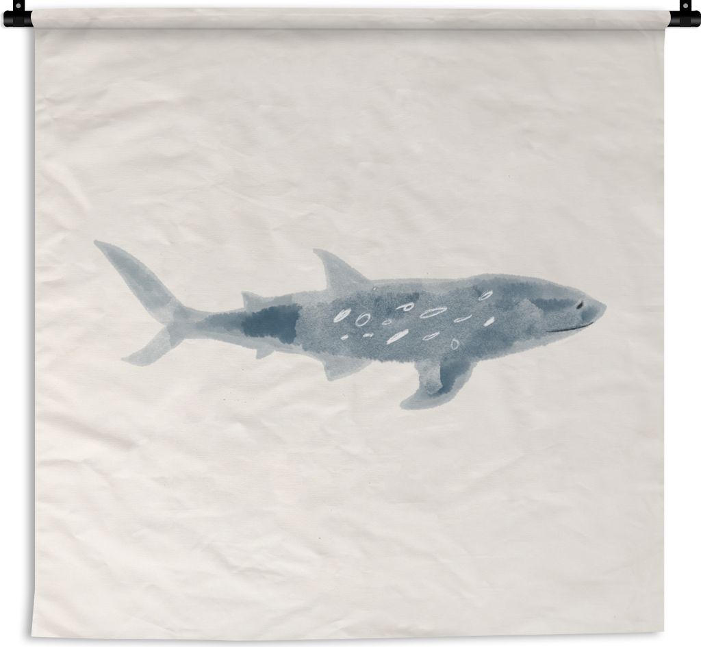 MuchoWow® Wandteppich Wandbehang Hai - Meer - Aquarell - Produktbild 