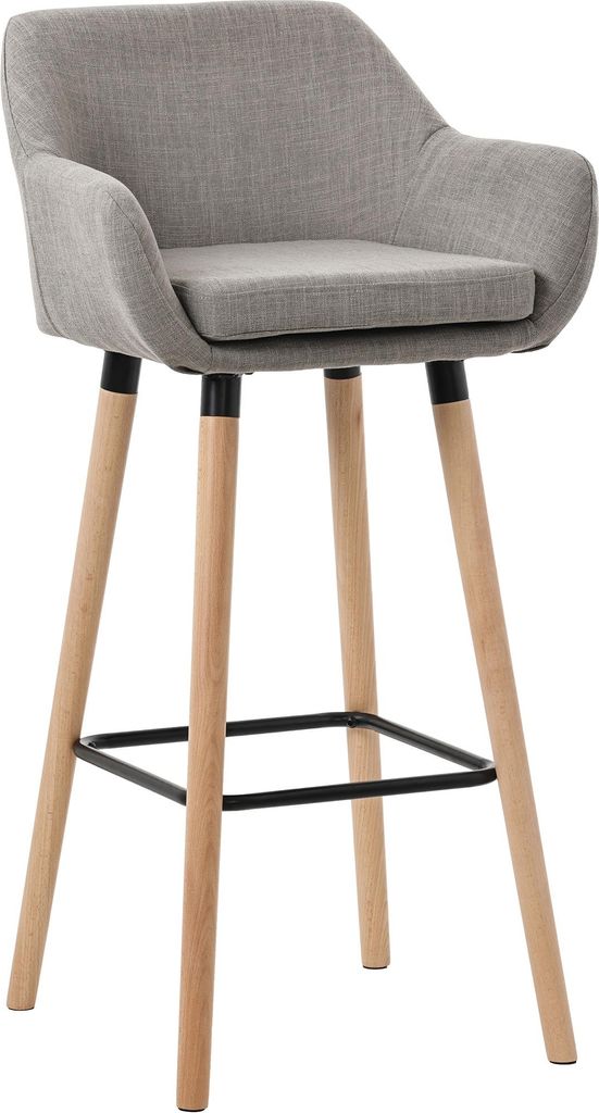 Barhocker HLO-CP19 Stoff grau