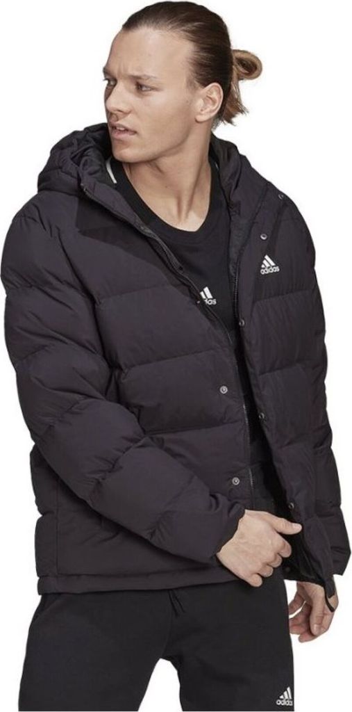 adidas Helionic Hooded Daunenjacke - Herren Winter Jacke Schwarz HG8751 , XL