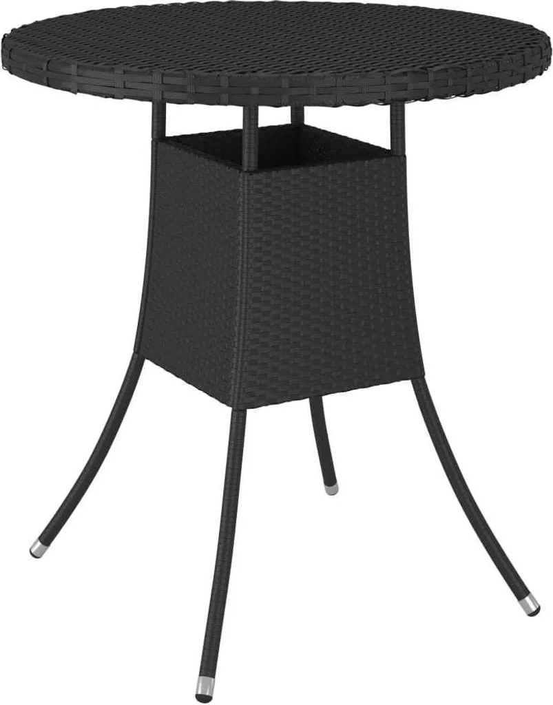 Tavolo da Giardino Nero in Poly Rattan 70x70 cm | Vivi il tuo Outdoor