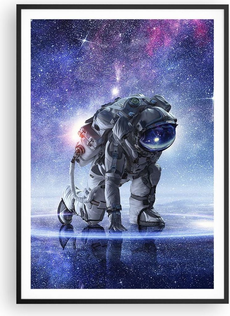 Gerahmtes Poster - Schwarzer Rahmen - Kosmonaut Weltraum - Produktbild 