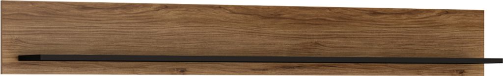 Wandboard Wandregal 167 cm BRISTOL-129 in Catania Eiche Nb. mit schwarz, B/H/T: ca. 167/22/21 cm
