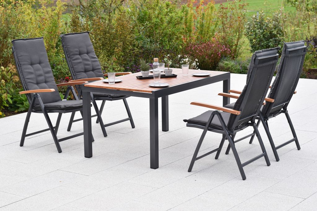 Merxx Gartenmöbel Set Thasos 9tlg., 4 Klappsessel, 4 Produktbild 