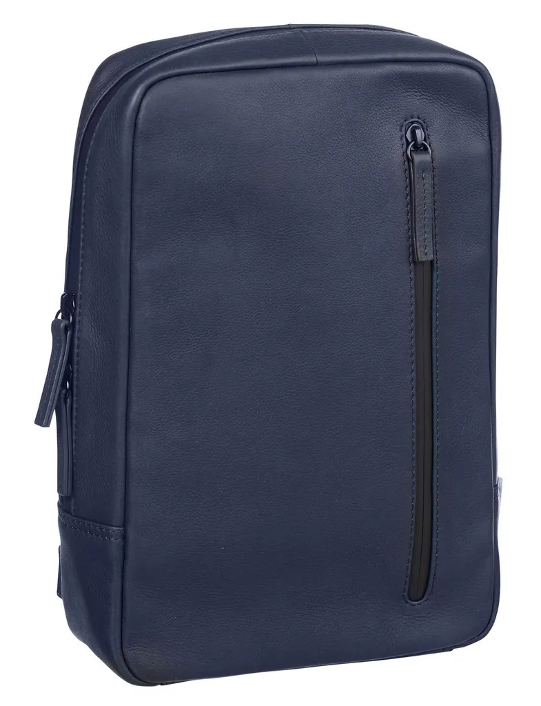 LEONHARD HEYDEN Pelle borsa a tracolla borsa a tracolla Den Haag Crossbag Blue blu scuro