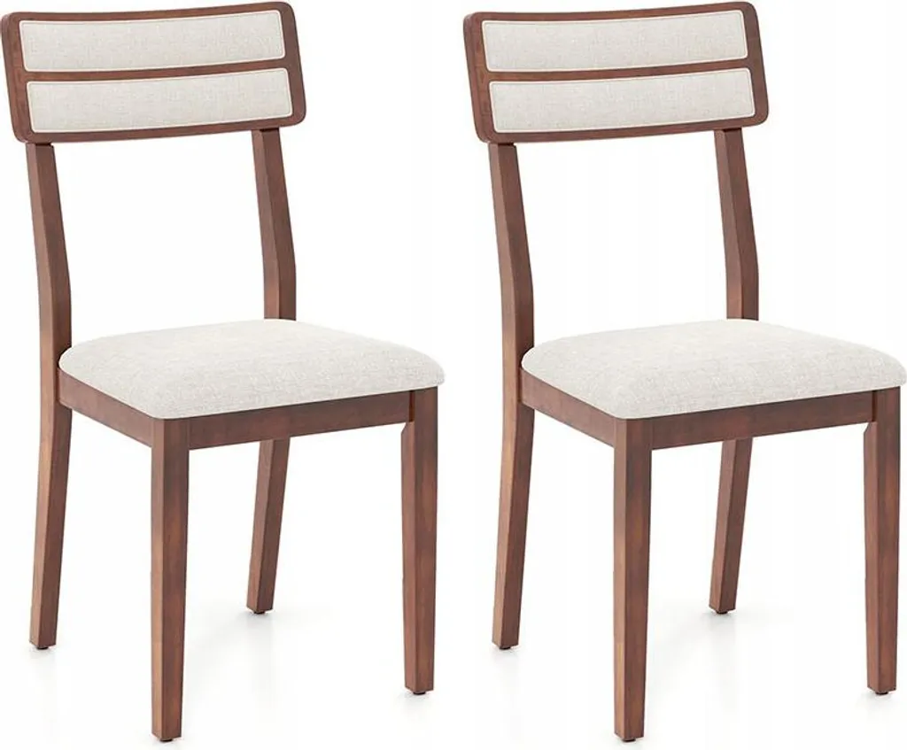 Set di 2 sedie da pranzo KC58460WT-2 con seduta imbottita, beige/marrone