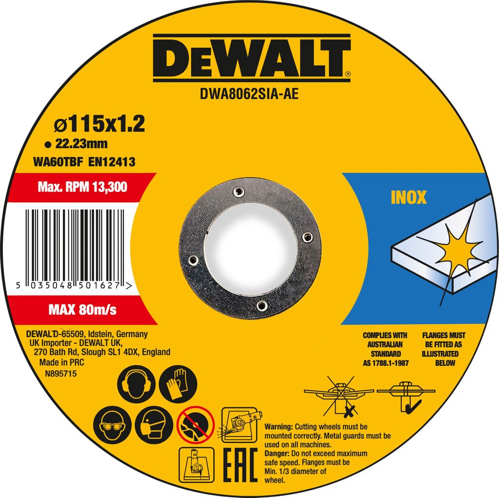 DeWalt Trennscheibe 115x1,2x22,23 mm Inox