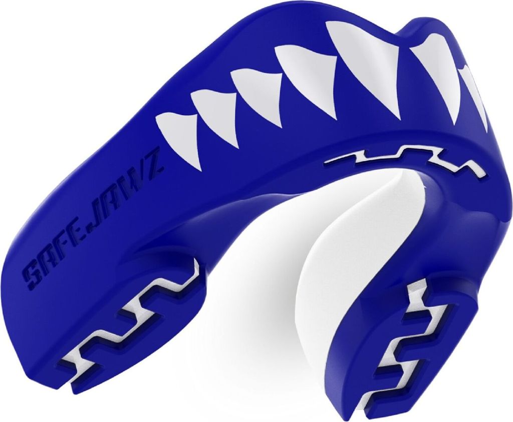 Safejawz Mundschutz Extro-Series Shark Blau/Weiß - Senior