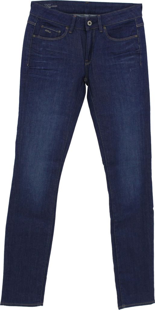 24139 G-Star, 3301 Contour High Skinn, Damen Jeans Hose, Stretchdenim, midblue, W 27 L 32