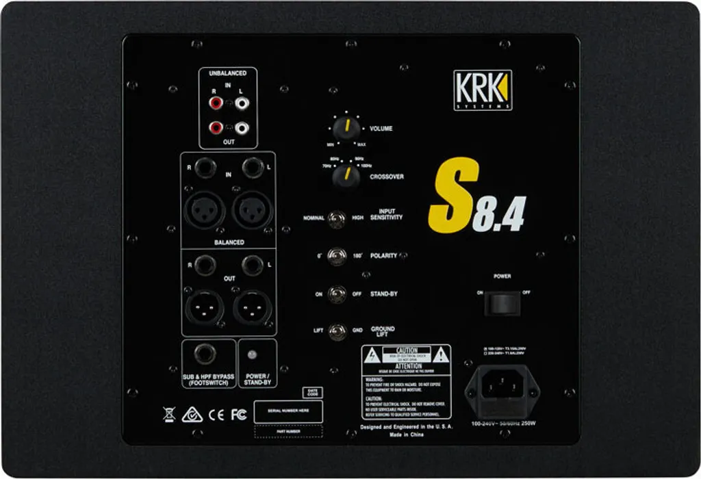 Caisson de Basses de Studio KRK S8.4 Noir Subwoofer Actif Puissant - 3