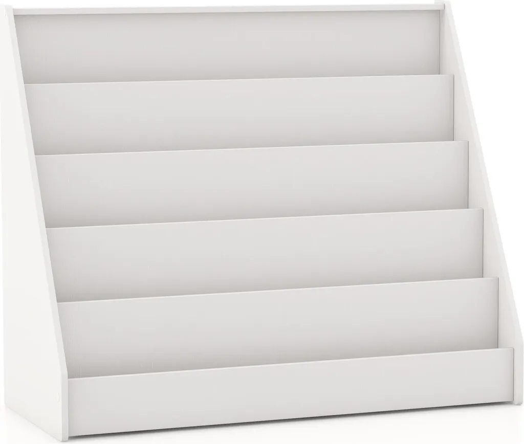 Étagère pour enfants à 5 tablettes blanche en bois - Modèle Classic L60