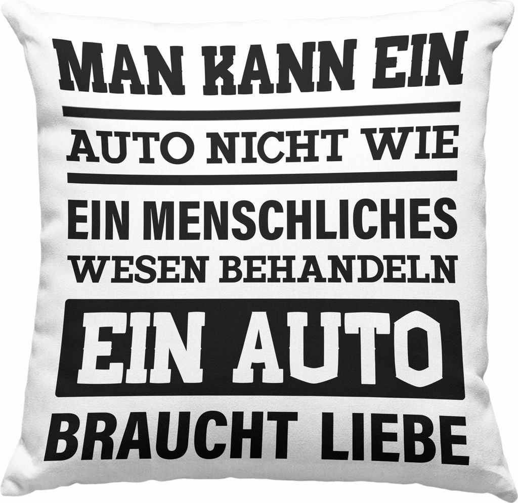 Trendation - Autotuner Deko-Kissen mit Füllung 40x40 Geschenke Autotuner Geschenkidee Autoliebhaber Deko-Kissen mit Füllung 40x40 für Männer Au...