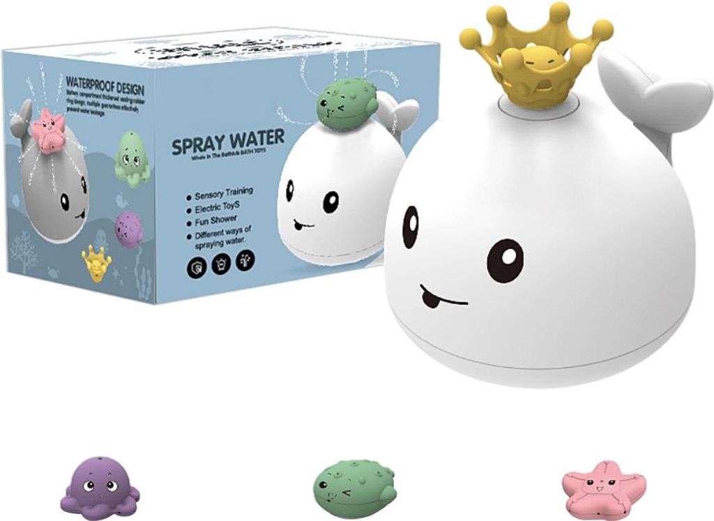 Spray Whale Baby Badespielzeug Elektrisches Wasserspritzspielzeug mit Licht und Musik Badezimmer Duschspielzeug für Babys