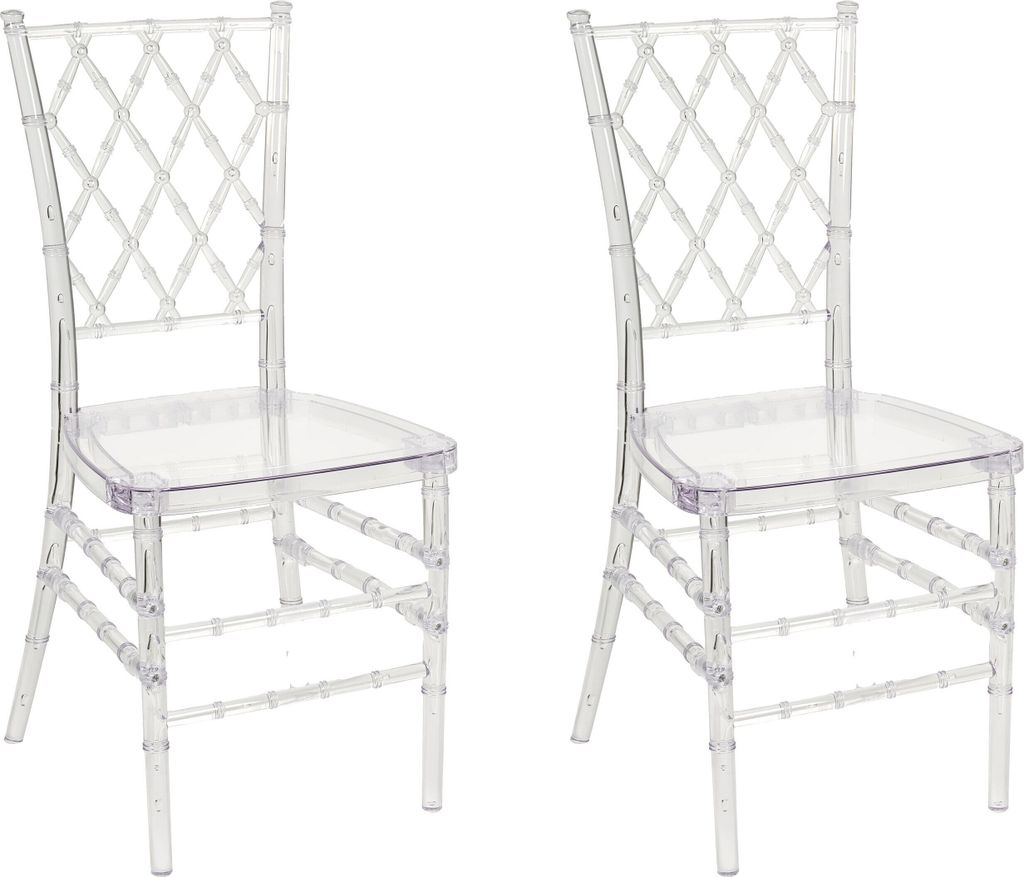 BELIANI Esszimmerstuhl 2er Set Transparent Kunststoff Schick Elegant Minimalistisch