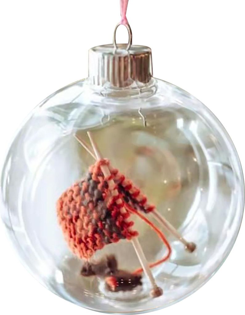 Weihnachtsschmuck aus durchsichtigen Kunststoffkugeln, ideal zum Selbernähen, als Hängedekoration, Geschenk für Näherinnen, Strickerinnen und G...