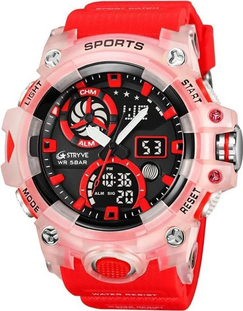 Orologio Sportivo STRYVE HU-38690 Rosso/Trasparente - Analogico e Digitale KP38690
