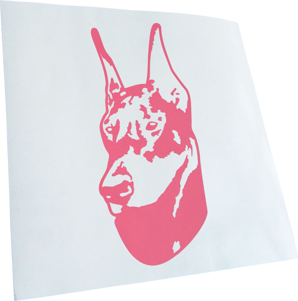 Kiwistar - Autoaufkleber - doberman pinscher Hund - Hellrosa - 24x11cm - Aufkleber für Auto, Laptop, Fahrrad, LKW, Motorrad mehrfarbig JDM Decal R...