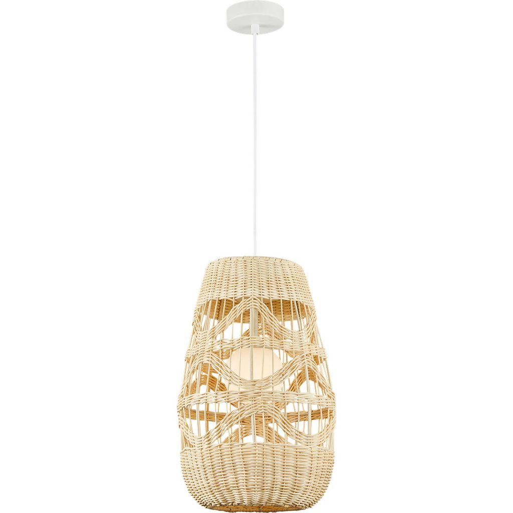 Pendelleuchte ARONA NATURAL 1xG9 Ø25 cm Weiß Rattan Produktbild 