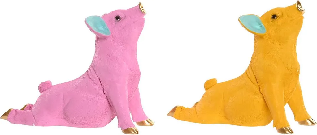 Figurine Cochon Design 30,5 cm pour Égayer un Intérieur Terne - Lot de 2