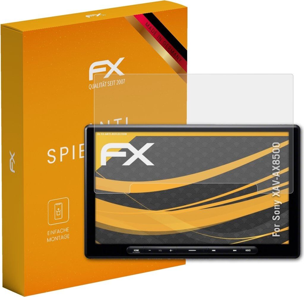 atFoliX FX-Antireflex 3x Schutzfolie kompatibel mit Sony XAV-AX8500 Displayfolie