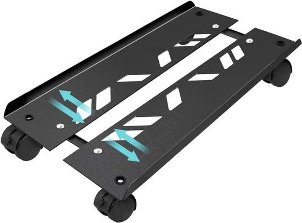 Stahl-CPU-Beugel - Desktop-PC-Standard - Umschaltbar 20-26 cm - Mit 4 Rädern - Verstellbarer, transportabler Standard für viele Desktop-PCs - 50*...