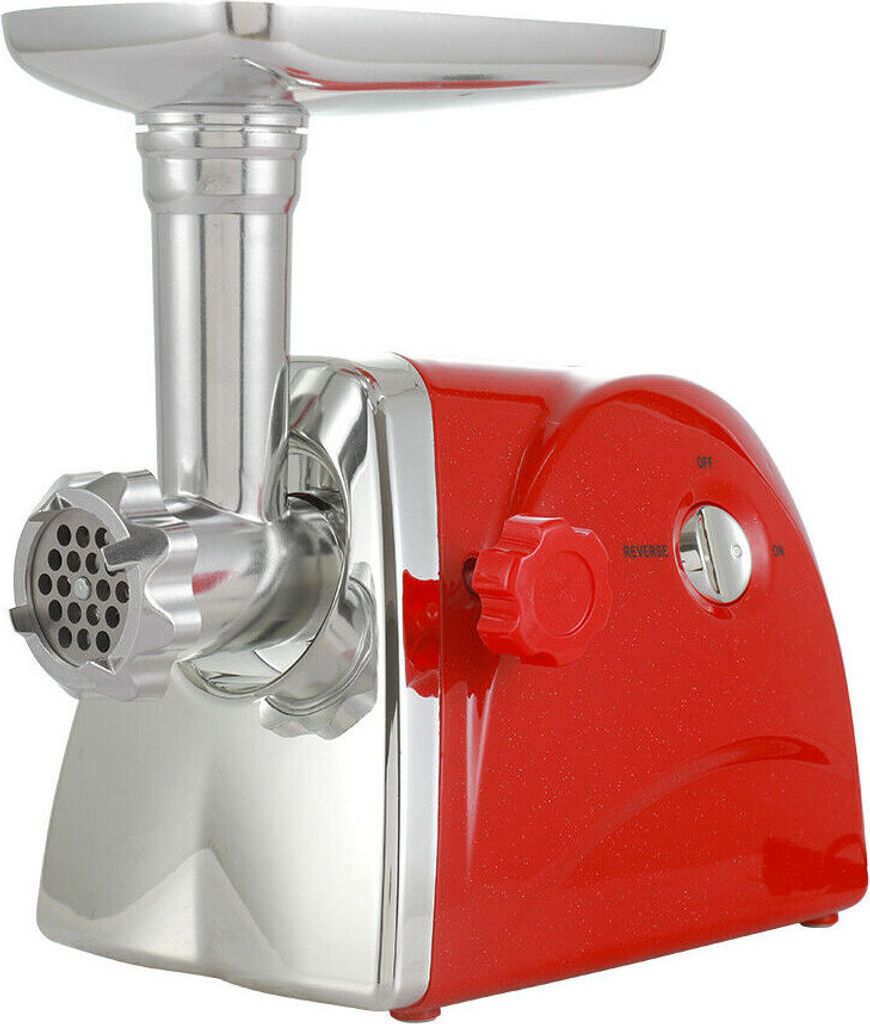 800W Elektrischer Fleischwolf Edelstahlmesser Lebensmittelqualität Wurstmaschine Wurstfüller (rot)
