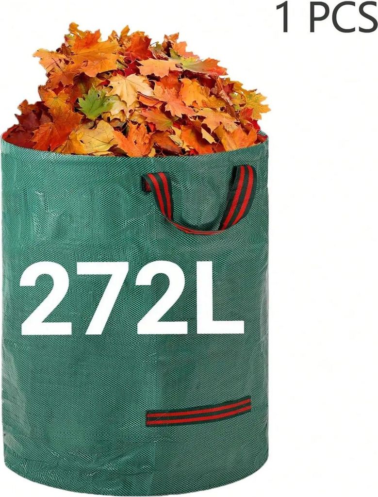 Gartenabfallsack für Laub - 272 l Gartensack, 1 Stück - Schwerlast, Wiederverwendbar, Reißfest, Kunststoff - Grün