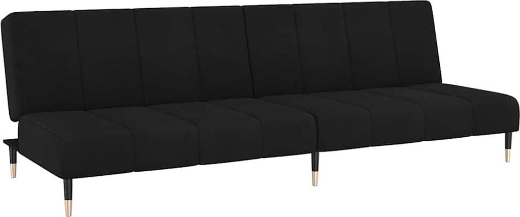 vidaXL Schlafsofa 2-Sitzer Schwarz Samt