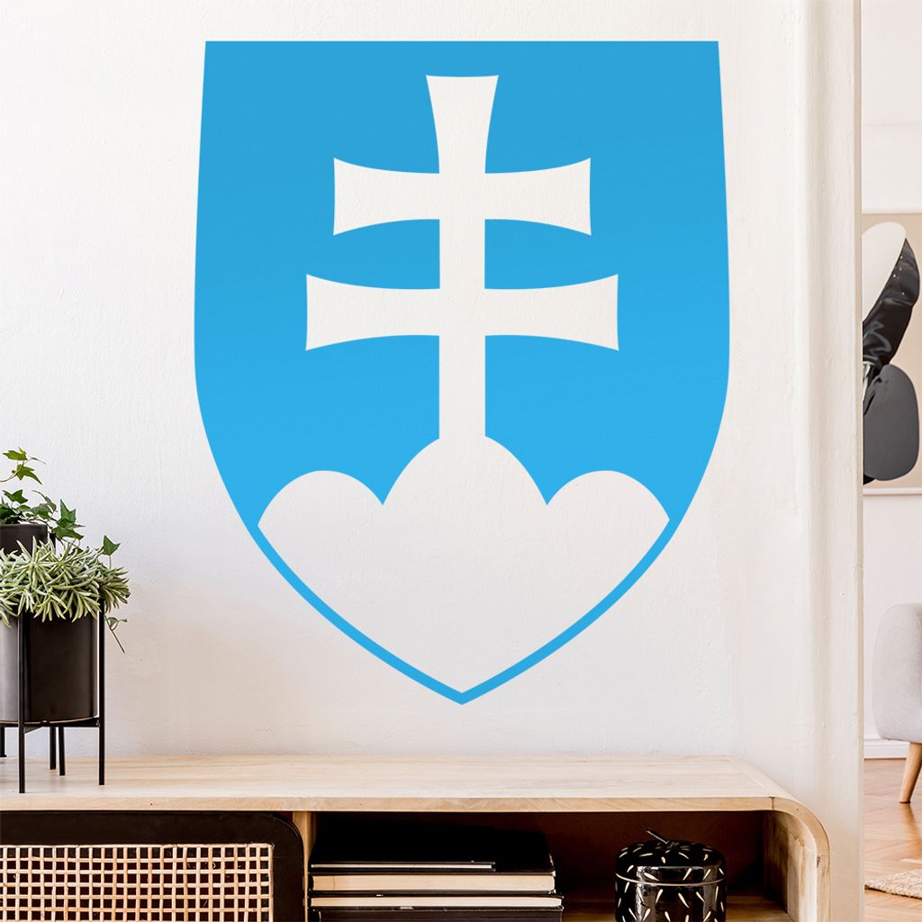Slowakei Wappen Wandtattoo Wandaufkleber Wall Sticker - Dekoration, Küche, Wohnzimmer, Schlafzimmer, Badezimmer