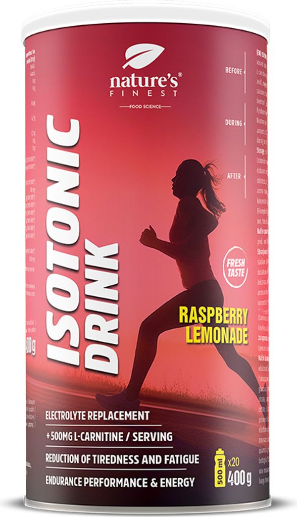 Nature’s Finest Isotonic Drink – Elektrolyt Hydration Getränkepulver mit Vitaminen & L-Carnitin – 400 g