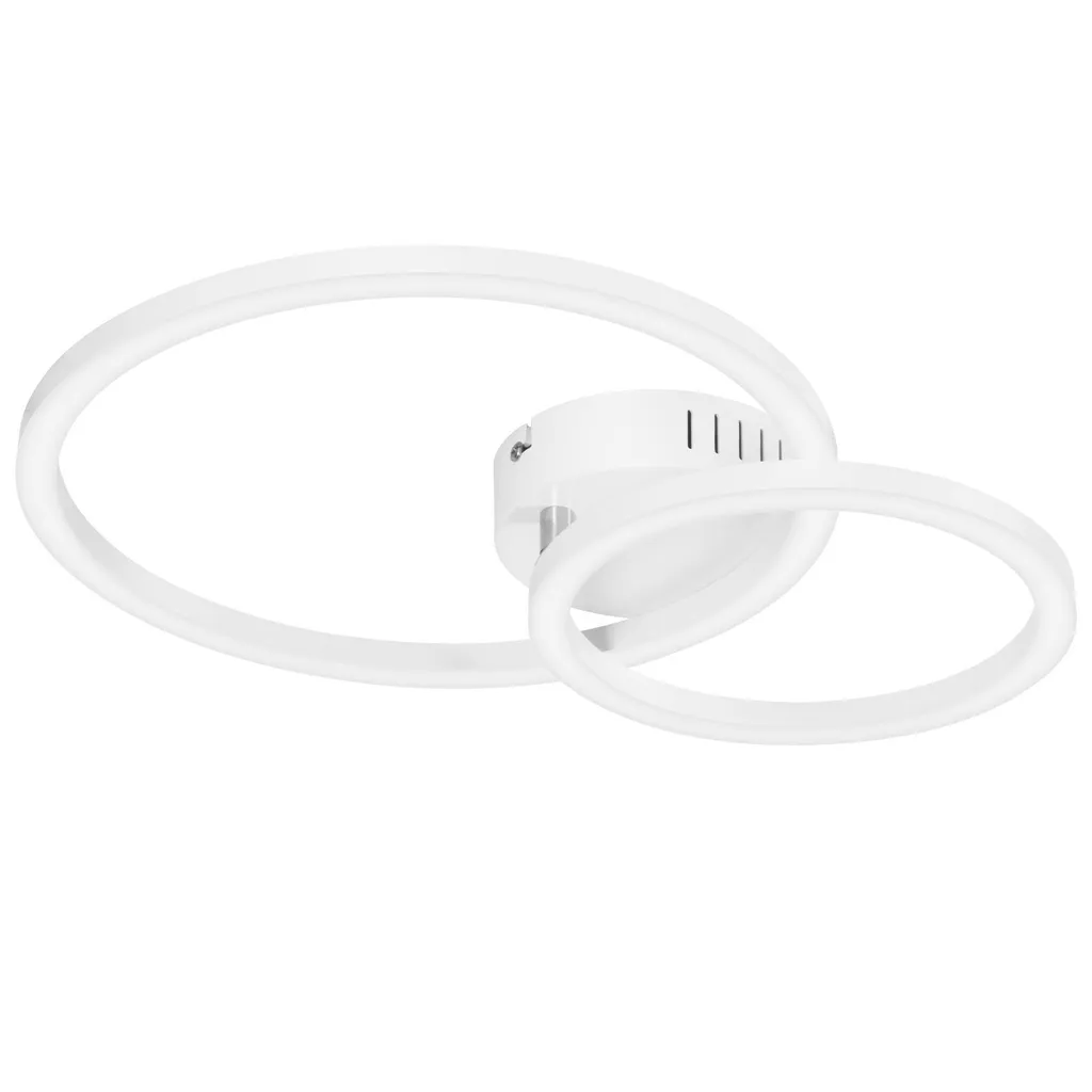 Plafonnier LED blanc chaud 3000K - Éclairage chic à 2 anneaux 40 cm - 9