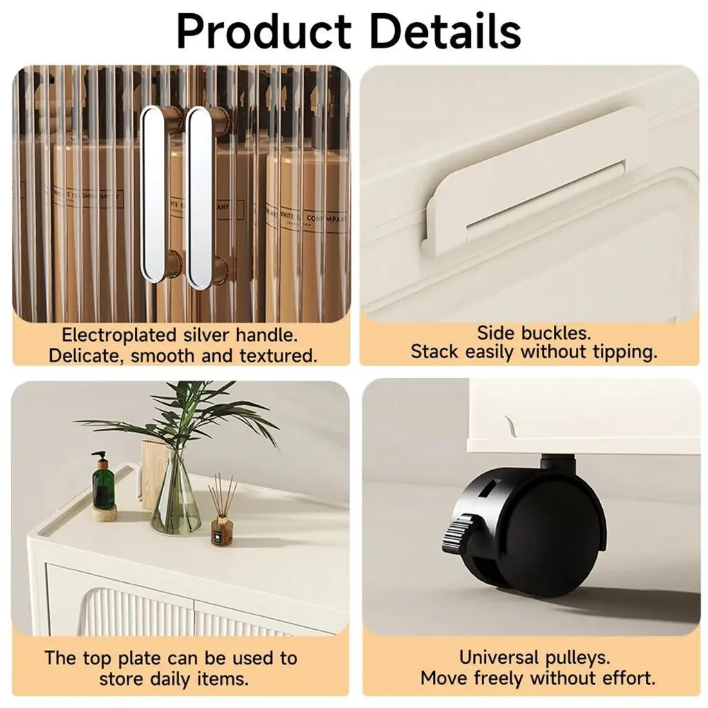 Meuble de rangement sans assemblage pliable et empilable 4 compartiments - 4