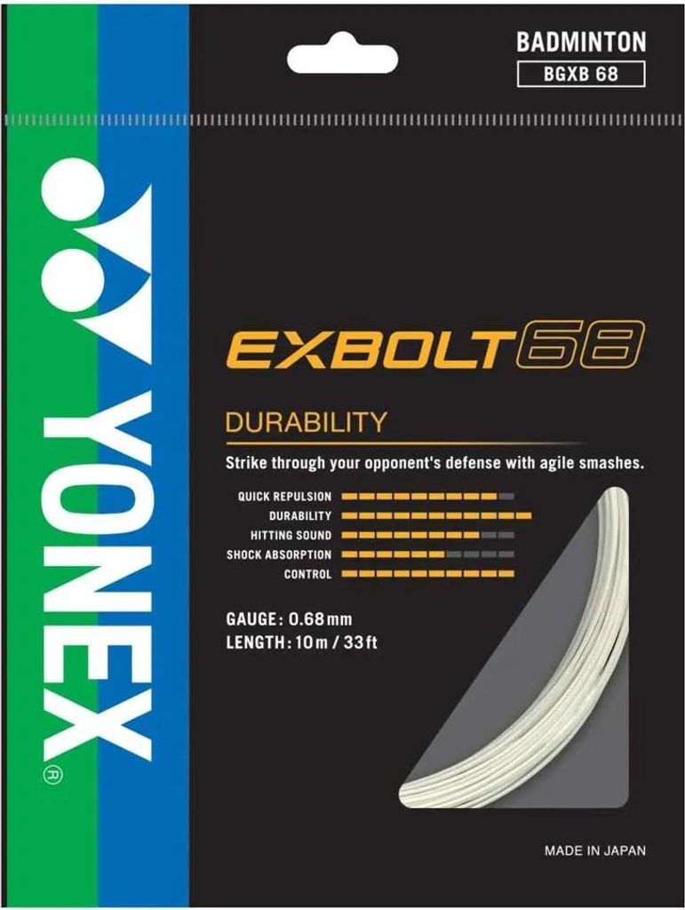 Yonex Exbolt 68 Badminton Einzelsaite Durchsichtig 0.68 mm Durchsichtig 0.68 mm