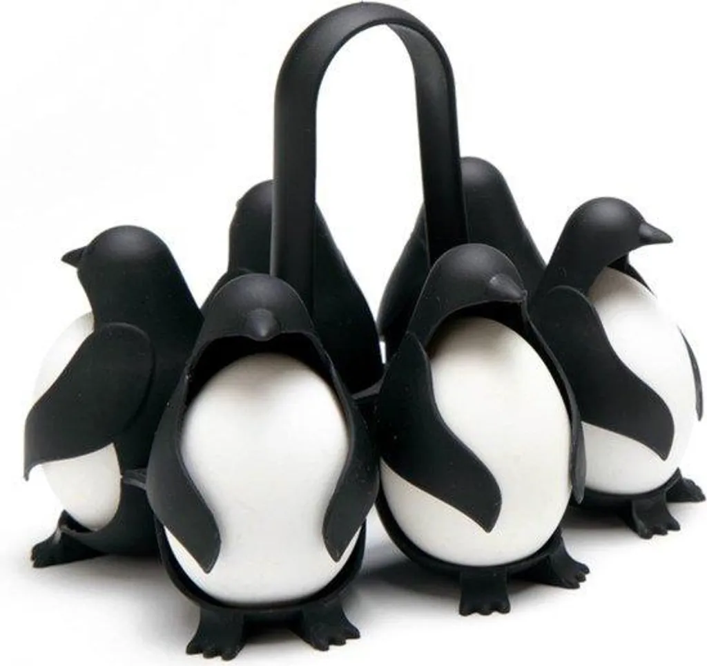 Ensemble cuiseur à œufs noir et coquetiers design pour cuisine moderne