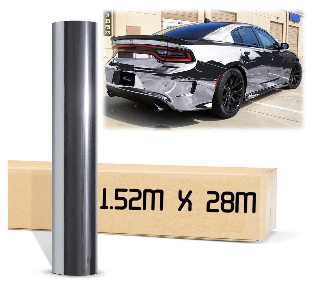 Dekorative Auto-Wrap-Folie 1,52 x 28 m Chrom-Silber