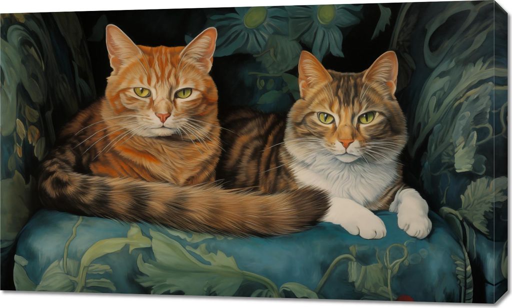 Bild 100x60cm Katzen auf dem Sessel