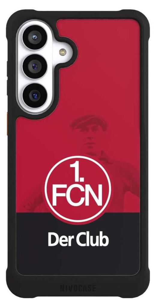 NIVOCASE Hülle für Samsung Galaxy S26+ Stoßfeste Handyhülle NIVOmax Case Schwarz 1. FC Nürnberg Der Club Offizielles Lizenzprodukt