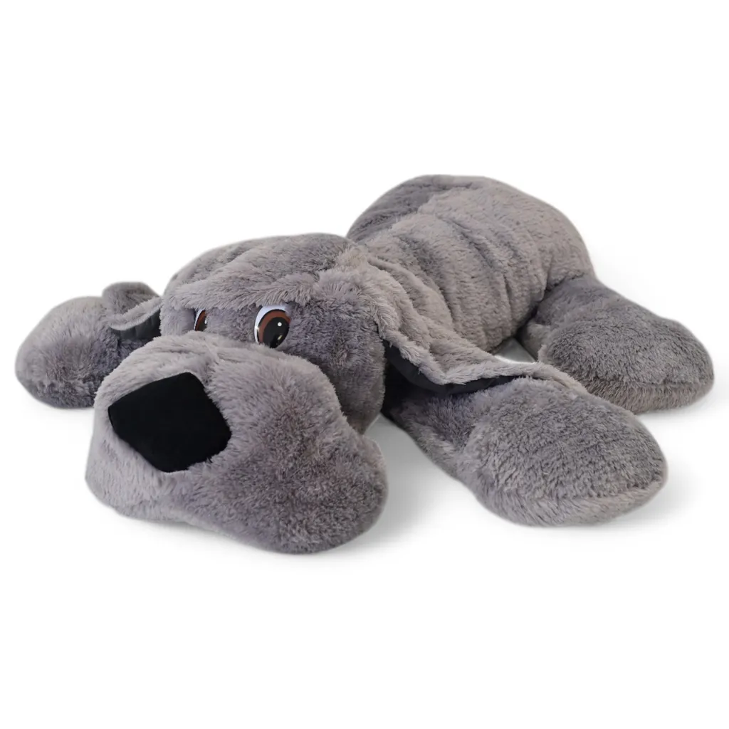 Doudou XXL Gris Anthracite : Teddy Chien Géant Doux Finition Premium