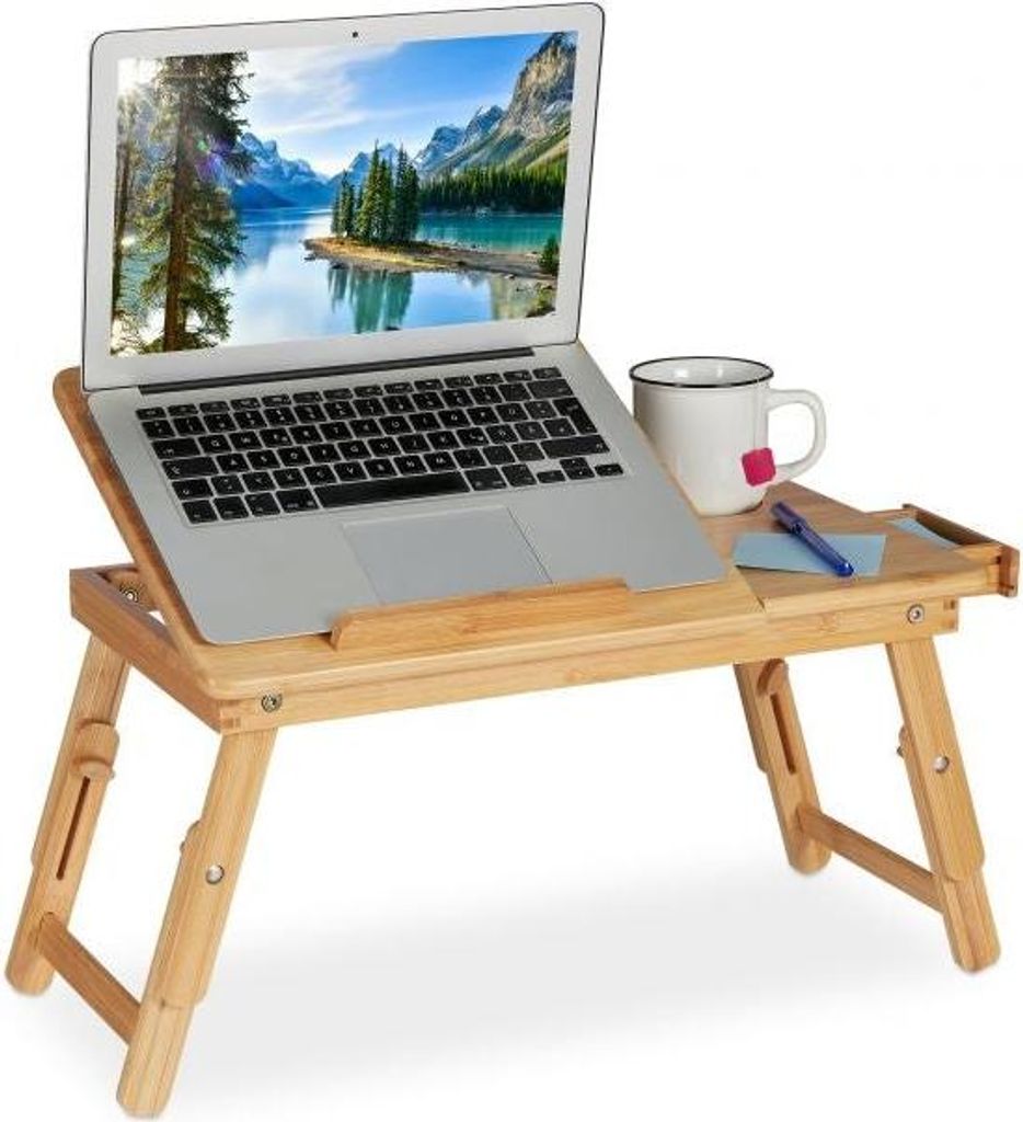 Klappbarer Laptoptisch aus Bambus