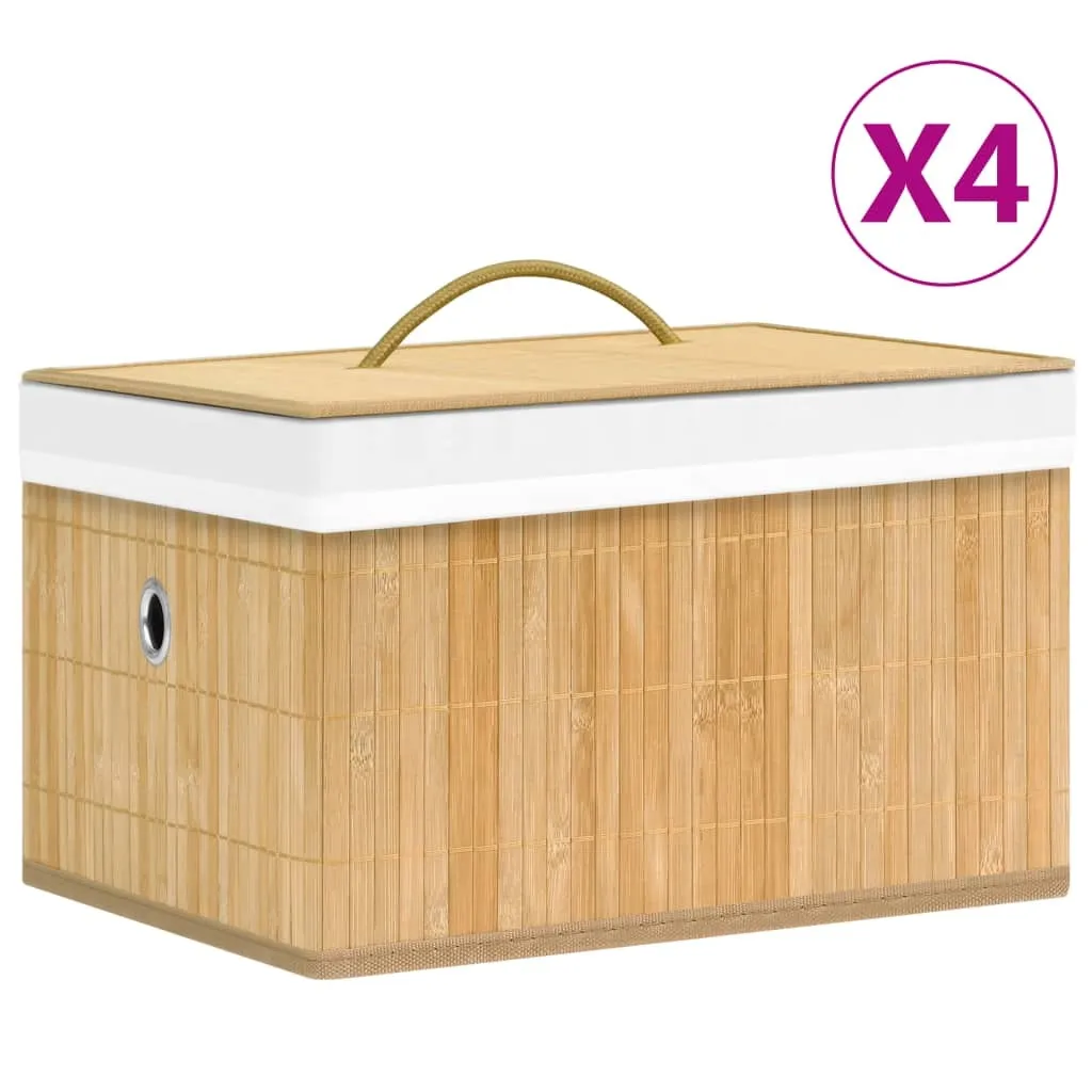 Organizzazione Armadio Perfetta: Set 4 Scatole Bambù vidaXL